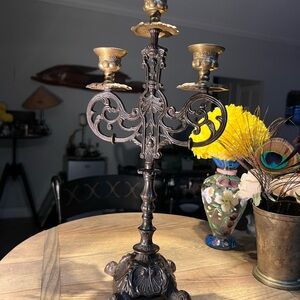 Vintage Brass Candelabra with Intricate Design Price is firm